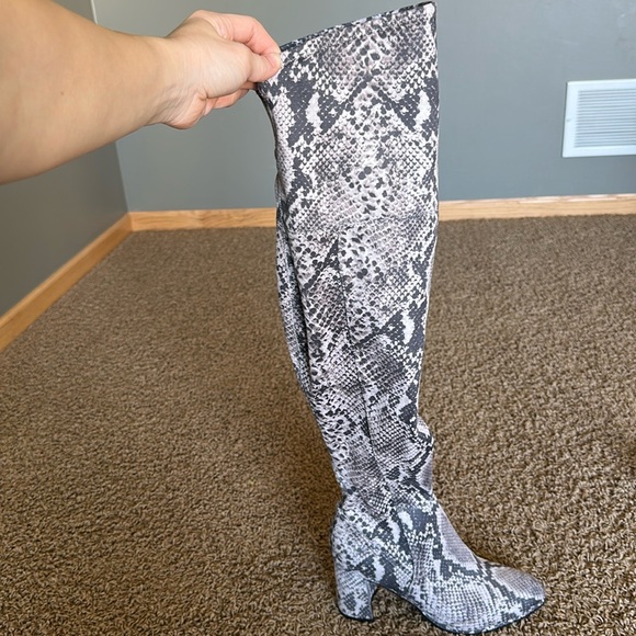 Marc Fisher Snakeskin Print Over the Knee Boots